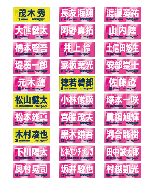 【受注期間あり】 2026/27選手名フェイスタオル（漢字文字Ver）